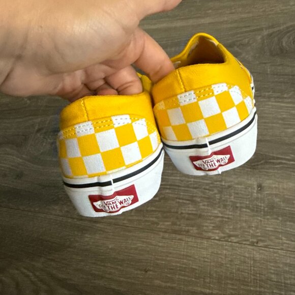 NWOB Vans Checker Board Asher Bright Yellow Slip On Skate Shoe Women Size 9 - Picture 5 of 6